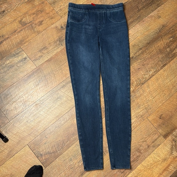 Spanx dark faded washed blue skinny jeans size small - Picture 5 of 12